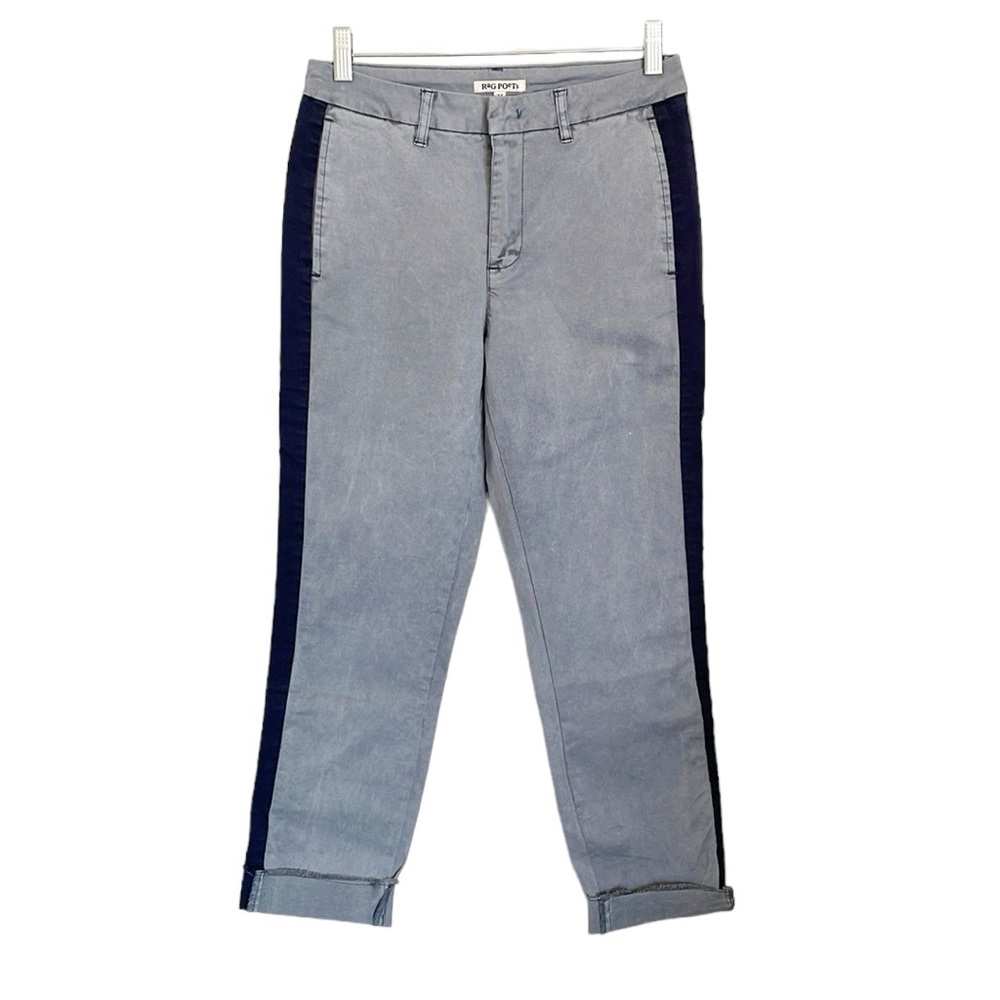 Rag Poets crop ankle raw hem folded cuff pants size 27